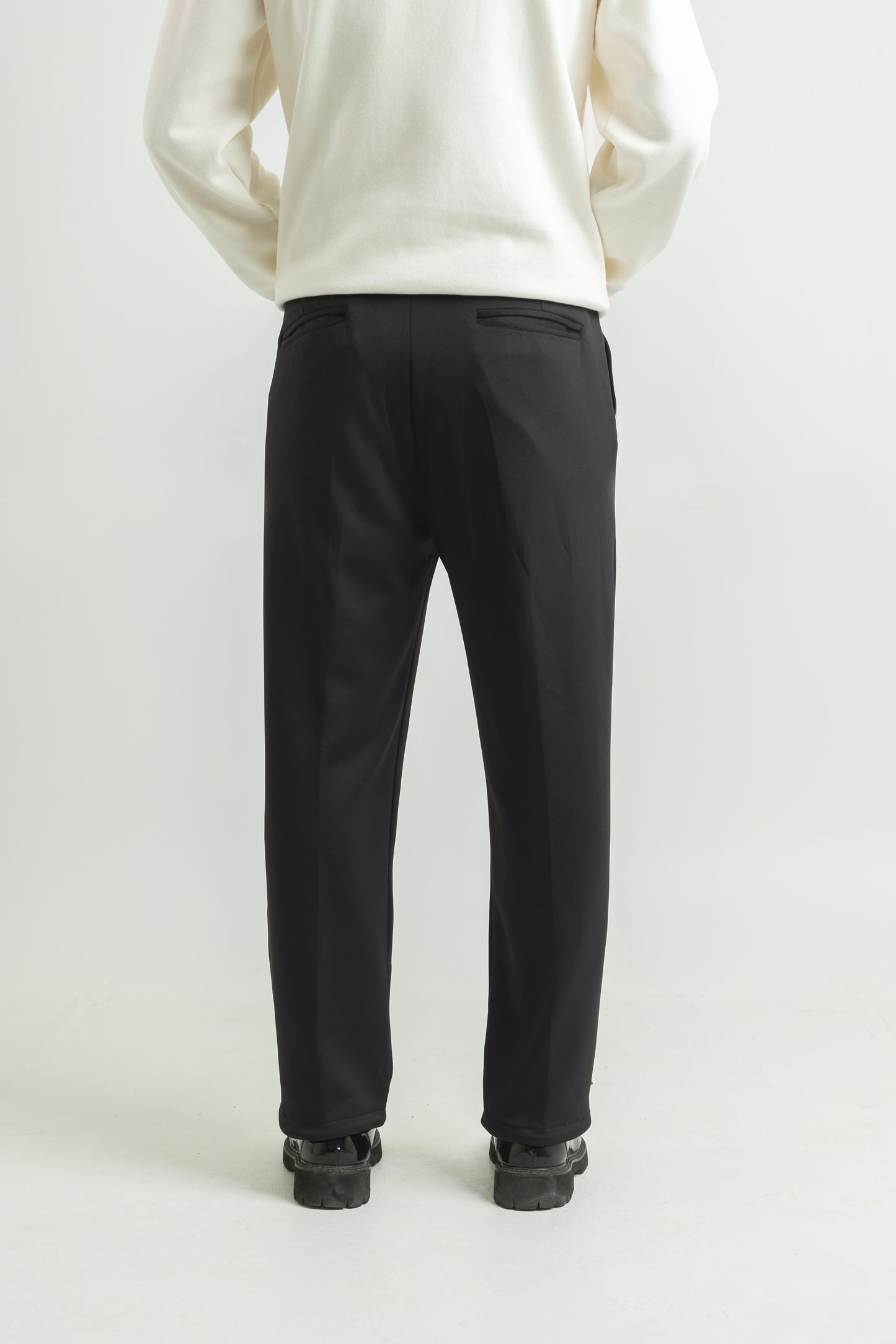 STRAIGHT-FIT PLEATED TROUSERS